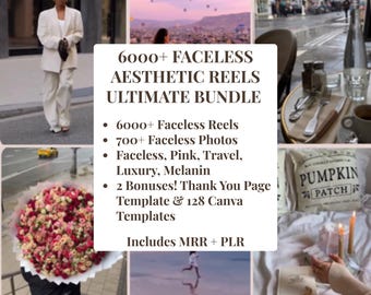 6000+ Faceless Reels, Photos, Canva Templates (Digital Download, PLR/MRR License)
