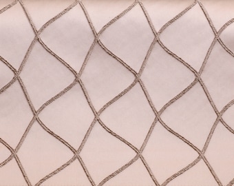 Custom Curtain Valance: Geometric Embroidered Faux Roman Shade