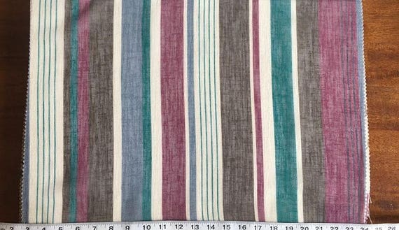 Custom Curtains In Sheer Cream With Teal Plum Brown Stripe Etsy