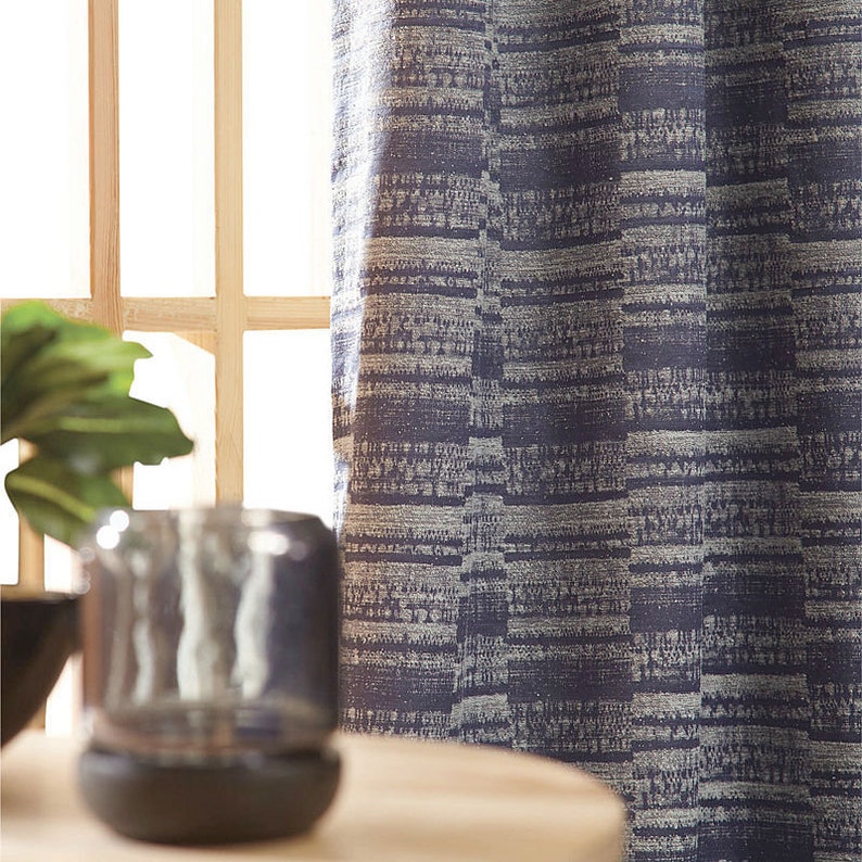 Custom Curtains Valance Roman Shade in Gold Offset Horizontal Stripes Pattern Fabric