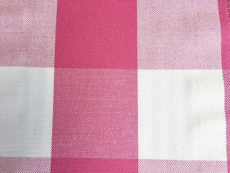 Custom Curtains Valance Roman Shade Shower Curtains in Magenta Large Gingham Pattern Fabric