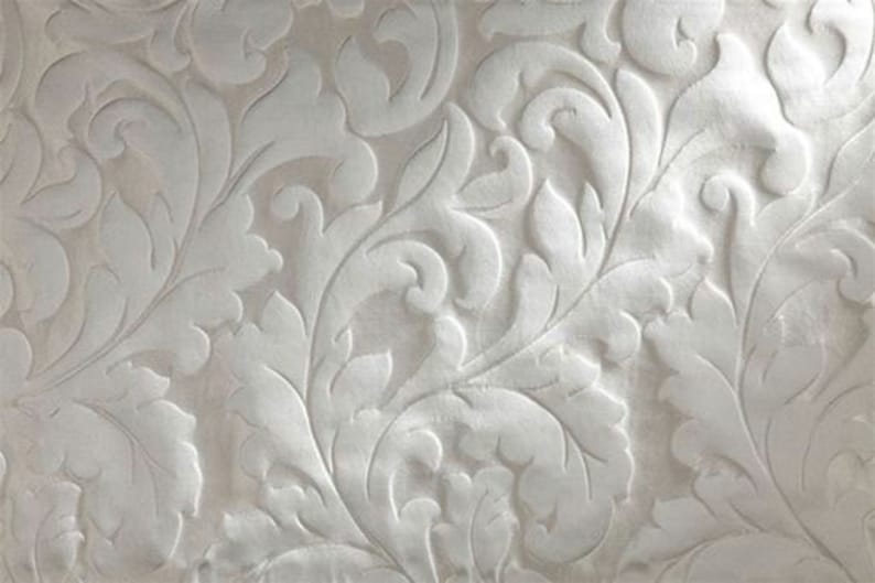 Custom Curtains Valance Roman Shade Shower Curtains in Ivory Leaf Scroll Pattern Fabric