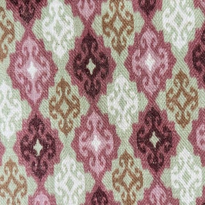 Panel de cortina Ikat indio: tela en tonos marrón rosado, verde y rosa imagen 4