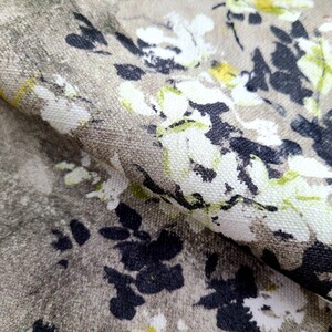 Luxury Custom Curtains Valance Roman Shade in Grey/ Yellow/ White Modern Floral Pattern Fabric image 3