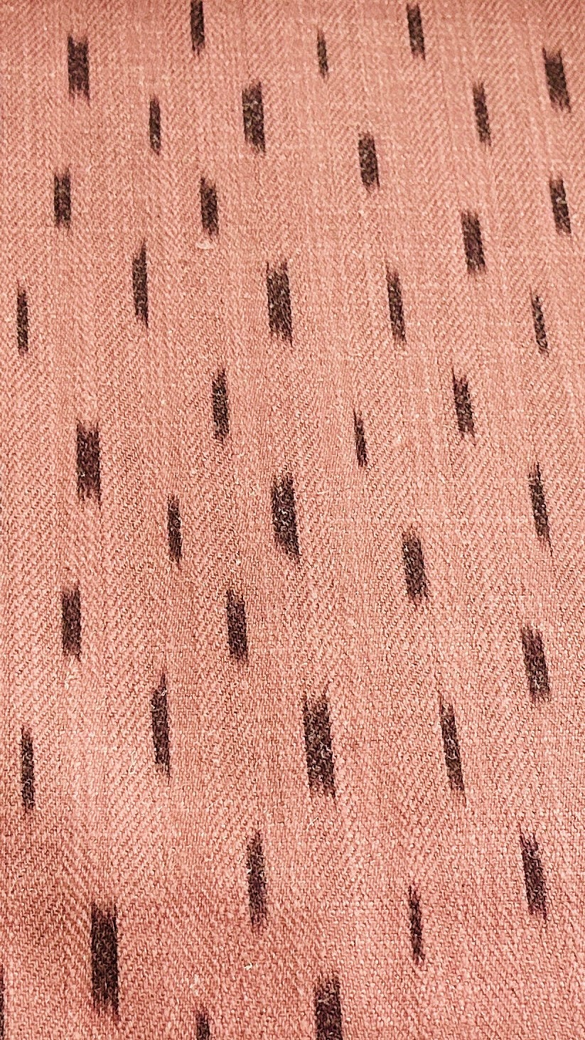 Luxury Multicolor Copper/ Brown Custom Made Living Room Long Curtains Faux Valance Roman shades Vertical Lines Indian Ikat Long Drape Fabric