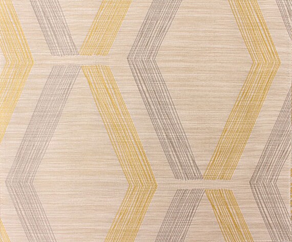 Custom Curtains With Lemon Beige Gray Diamond Geometric Etsy