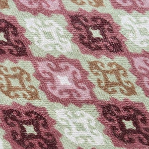Panel de cortina Ikat indio: tela en tonos marrón rosado, verde y rosa imagen 9