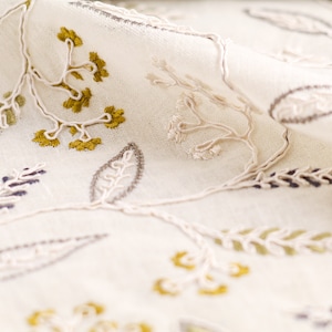 Luxury Sheer Custom Curtains Valance Roman Shade in White/Olive/Yellow Modern Floral  Pattern Fabric