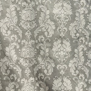 Grey Damask Embroidery Curtain: White Blackout Panel (100x108) image 6