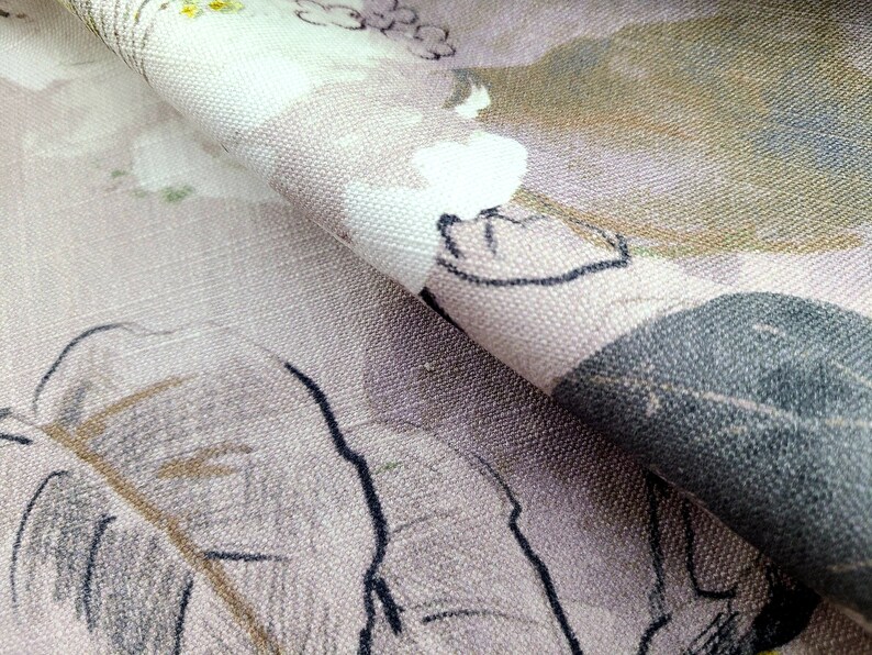Custom Curtains Valance Roman Shade in Pink Modern Floral Luxury Pattern Fabric Bild 3