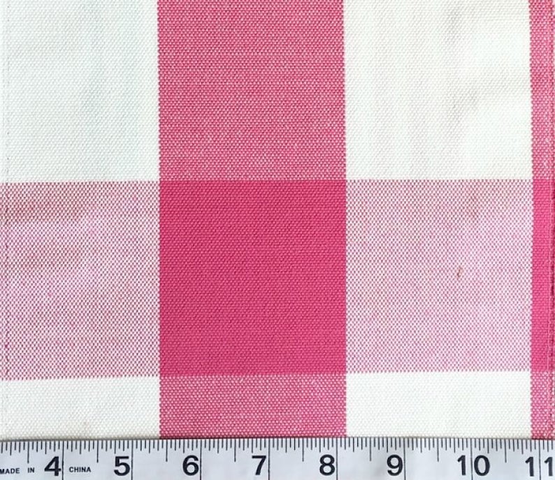 Custom Curtains Valance Roman Shade Shower Curtains in Magenta Large Gingham Pattern Fabric