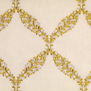 Damask Embroidery Curtain: Custom Gold Silver White Drapery