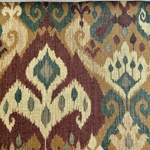 Rustic Ikat Fabric: Brown, Green, Beige Geometric Upholstery & Curtains bild 4