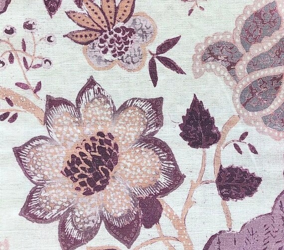 Custom Curtains Valance Roman Shade In Boho Plum Mauve Floral Etsy