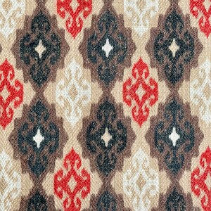 Red Beige Ikat Curtain: Geometric Living Room Decor image 4