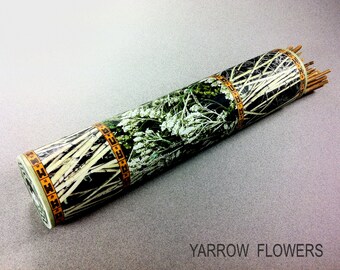Sleeve or Carrying Case -ONLY- For Yarrow Stalks for I Ching Divination, "Yarrow Flowers" Pattern