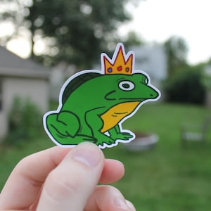 Frosch Aufkleber - Lustiger Frosch Schildkröte Meme Vinyl Aufkleber, König Koopa Aufkleber für Laptop, Wasserflasche, Journal, Schildkröte Bösewicht Videospiel Geschenk