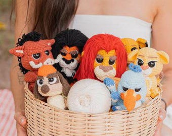 7in1 Lion King Amigurumi Crochet Pattern Set - PDF Digital Download - Simba, Nala, Pumbaa & Timon