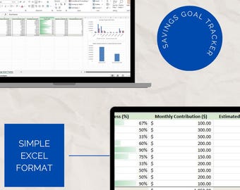 Savings Goal Tracker Excel | Editable Sinking Fund Spreadsheet | Budget Savings Planner with Progress Bars | Instant Download | Savings Plan