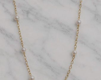 ミニマルなパールネックレス ネックレスチェーン パールチャームネックレス ネックレスチェーン