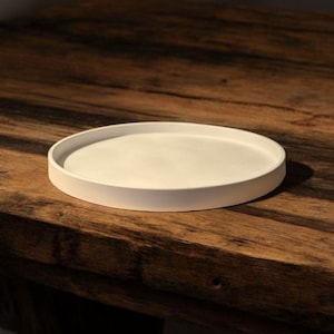 Plateau rond en béton blanc décor minimaliste plateau à bougie support à bijoux vide poche moderne décoration scandinave pour la maison