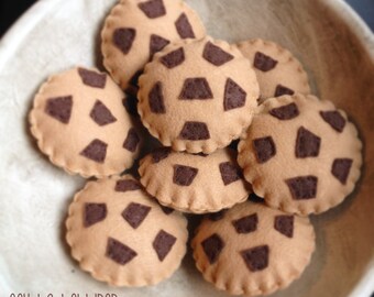 Chocolate Chunk Felt Cookies, set of four