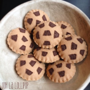 Chocolate Chunk Felt Cookies, set of four