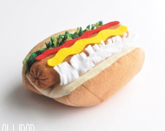 Felt Hotdog (includes hotdog, bun, mustard, ketchup, relish & onions)