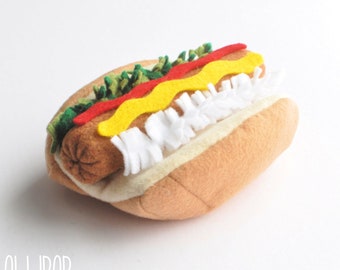 Felt Hotdog (includes hotdog, bun, mustard, ketchup, relish & onions)