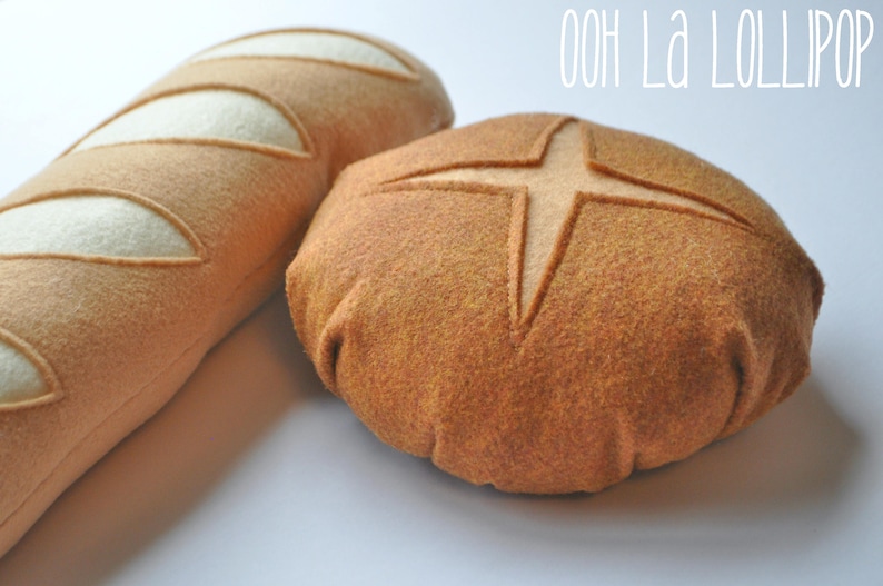 Market Fresh Bakery Bread, felt bread for pretend play or for decoration in the kitchen image 3
