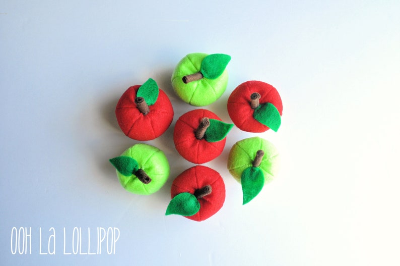 Felt Apples, set of 7 image 1