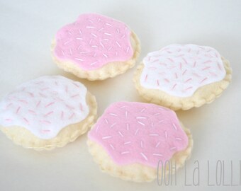 Felt Sugar Cookies with Emboidered Sprinkles, set of four