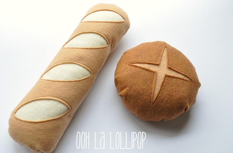 Market Fresh Bakery Bread, felt bread for pretend play or for decoration in the kitchen image 2