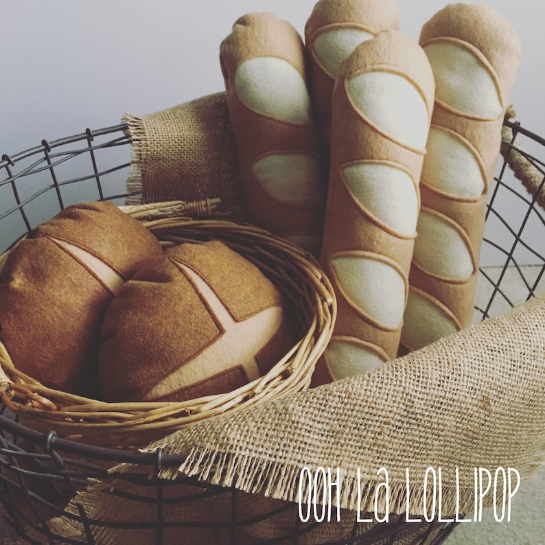 Market Fresh Bakery Bread, felt bread for pretend play or for decoration in the kitchen image 1