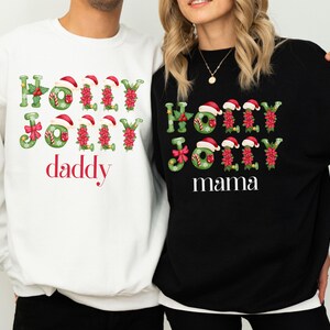 Couples Christmas Pregnancy Announcement Sweatshirts Matching Holiday Baby Reveal Outfit Expecting Mom and Dad Future Aunt Grandma Gift
