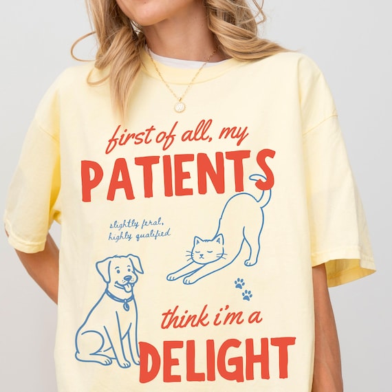 Vet Tech Shirt I'm A Delight Feral Veterinary Medicine Shirt Funny Vet Med Tee Animal Care Tshirt Vet Staff Gift