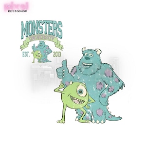 Retro Monsters Png, Retro Monsters University Png, Monsters University Png, Monsters University Est. 2013, Digital File, Sublimation Design