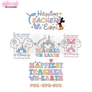 Happiest Teacher On Earth Png Svg, Back To School Png Svg, 1st Day Of School Png, Teacher Png, Magic Castle Png, Teacher Gift Png Svg