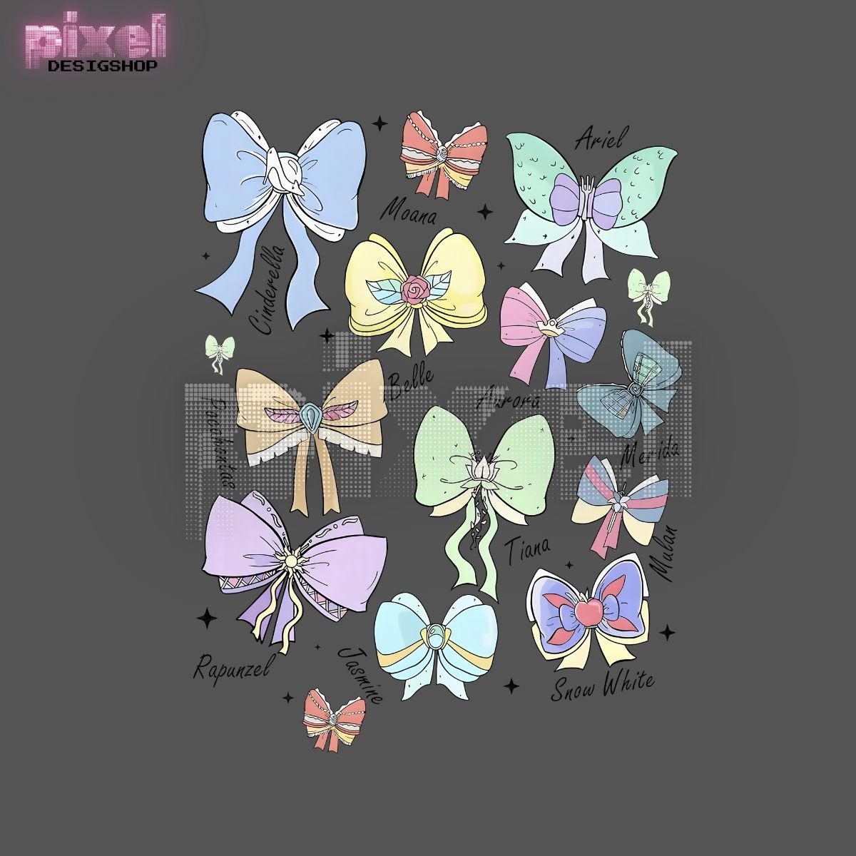 Retro Princess Cute Ribbons and Bows Png, Princess Png, Princess ...