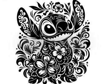 Mandala point floral Svg, Lilo Zentangle, Lilo Svg, princesse enchantée, fichiers de coupe Silhouette, Png, imprimable, conception par sublimation