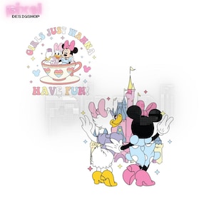Minnie and Daisy Summer PNG, Girls Just Wanna Have Fun PNG, Mouse Besties Png, Magical Kingdom Png, Magic Castle Png, Girls Trip Png