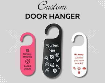 Benutzerdefinierte Türschild, perfekt für Geschenke, Unternehmen und Wohnkultur. Lustig, professionell oder funktionell Personalisierter Text, Design und Farbe.