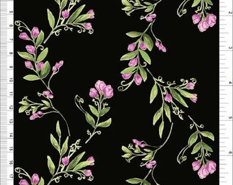 Challis Rayon Printed Emylin, Woven Rayon Floral Fabric by the yard, Dress Top Apparel Craft
