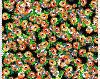Challis Rayon Printed Redwood, Woven Fabric, Floral Fabric, Dress Fabric, Rayon Fabric
