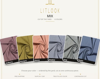 Mustard Mix Fabric by the Yard — 380 GSM Heavy, 4-Way Stretch, 6 Colors, Sewing Fabric, Quilting Apparel, Cut to Order, Craft Decor