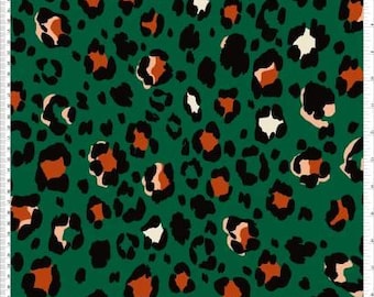 Crepe Techno Printed Jaya, Stretch Leopard Print Knit Fabric by Yard, Prom Dress Fabric