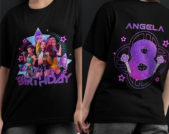 Benutzerdefinierte K-Pop Huntrix Geburtstag PNG | Anime bearbeiten Printable | Personalisierte Kpop Party Kunst | Digitaler Download