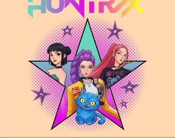 Kpop Huntrix PNG, Anime Girls, Fan Art di Demon Hunters (Download digitale)