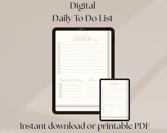 Digital Minimalist Daily Planner - Simple To-Do List | Printable Daily Planner | Instant Download