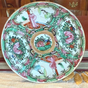 Antique 4.5&quot; Famille Rose Medallion Tea Saucer